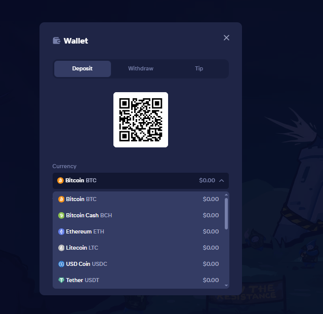 Lista kryptowalut w Duel Wallet