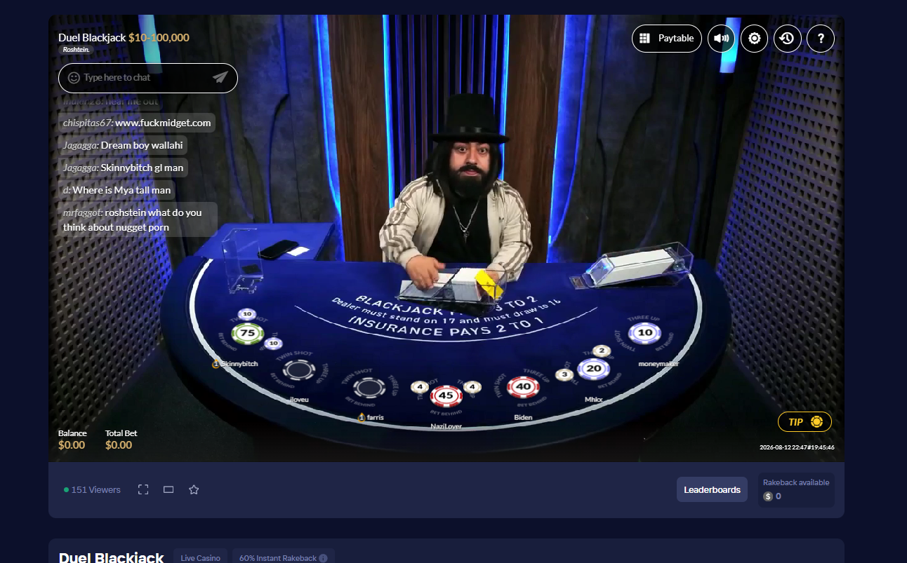 Duel Live Blackjack – stół z dealerem